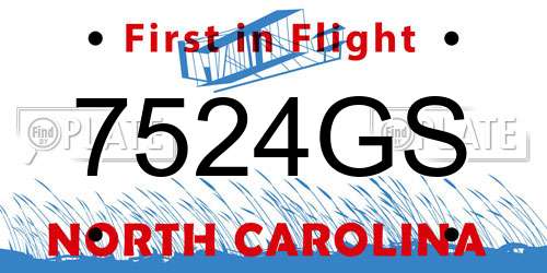 7524GS North Carolina License Plate