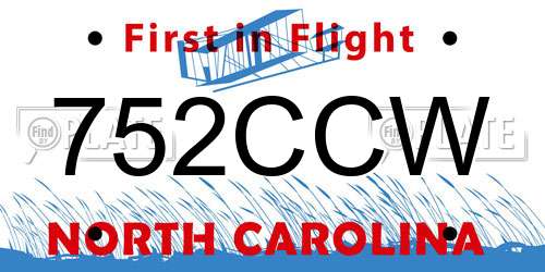 752CCW North Carolina License Plate