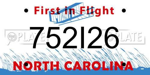 752I26 North Carolina License Plate