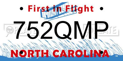 752QMP North Carolina License Plate