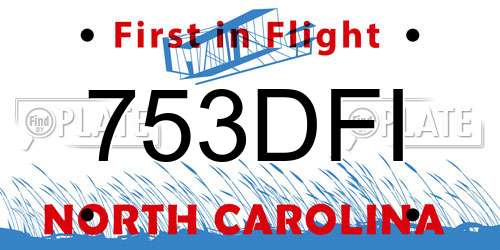 753DFI North Carolina License Plate