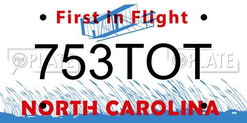 753TOT North Carolina License Plate