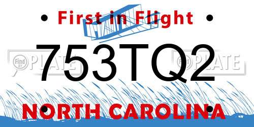 753TQ2 North Carolina License Plate
