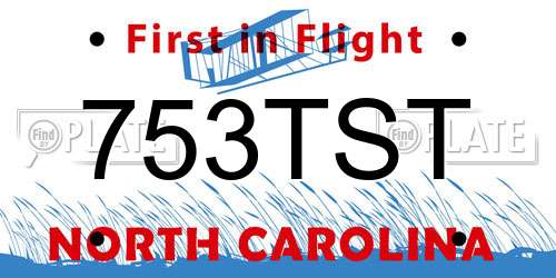 753TST North Carolina License Plate