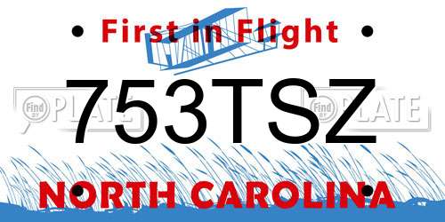 753TSZ North Carolina License Plate