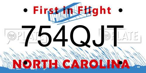 754QJT North Carolina License Plate
