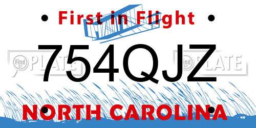 754QJZ North Carolina License Plate