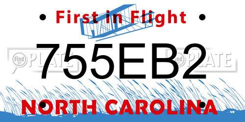 755EB2 North Carolina License Plate