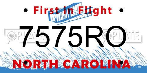 7575RO North Carolina License Plate