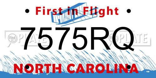 7575RQ North Carolina License Plate