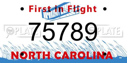 75789 North Carolina License Plate