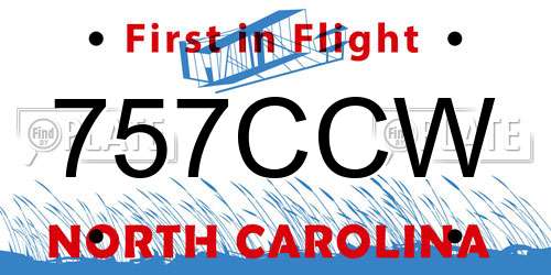 757CCW North Carolina License Plate