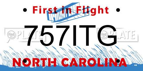 757ITG North Carolina License Plate