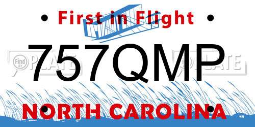 757QMP North Carolina License Plate