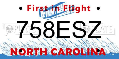 758ESZ North Carolina License Plate