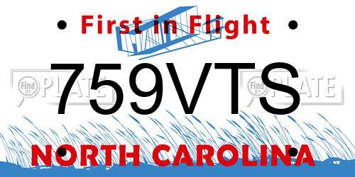 759VTS North Carolina License Plate