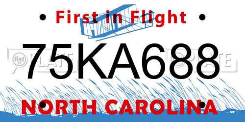 75KA688 North Carolina License Plate
