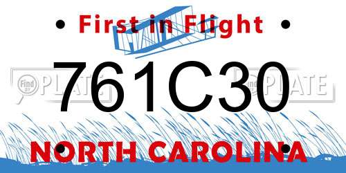 761C30 North Carolina License Plate