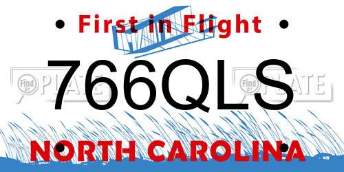 766QLS North Carolina License Plate