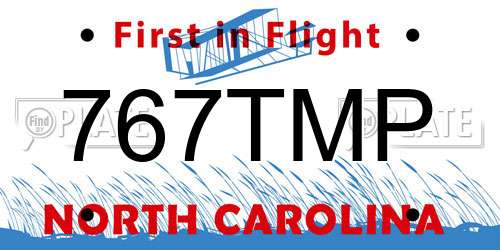 767TMP North Carolina License Plate