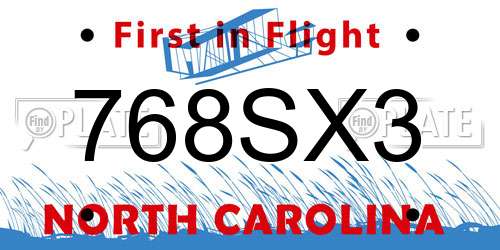 768SX3 North Carolina License Plate