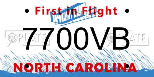 7700VB North Carolina License Plate