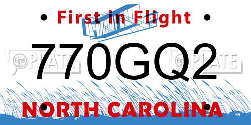 770GQ2 North Carolina License Plate
