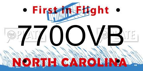 770OVB North Carolina License Plate