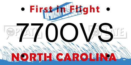 770OVS North Carolina License Plate