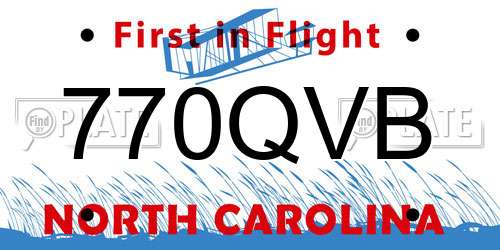 770QVB North Carolina License Plate