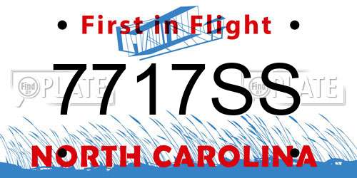 7717SS North Carolina License Plate