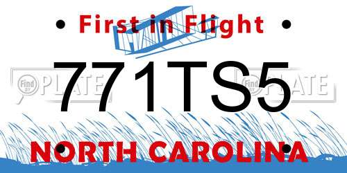 771TS5 North Carolina License Plate
