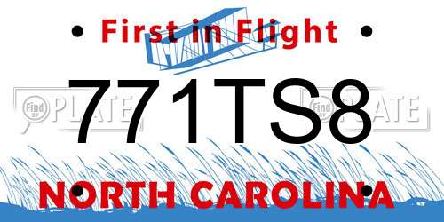 771TS8 North Carolina License Plate