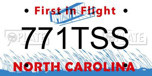 771TSS North Carolina License Plate