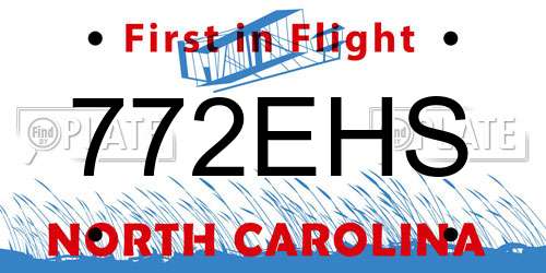 772EHS North Carolina License Plate