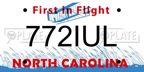 772IUL North Carolina License Plate