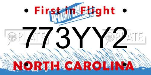 773YY2 North Carolina License Plate