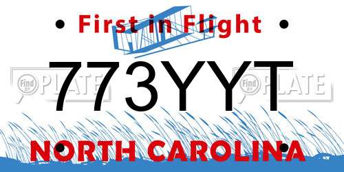 773YYT North Carolina License Plate