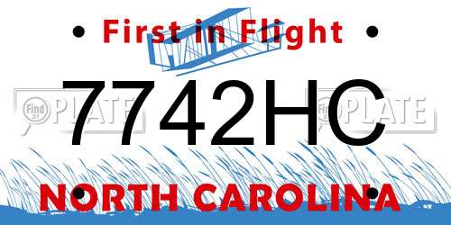 7742HC North Carolina License Plate