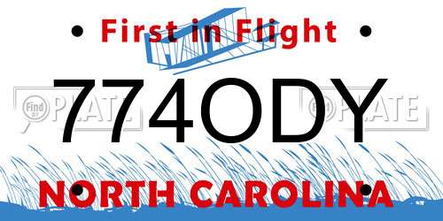 774ODY North Carolina License Plate