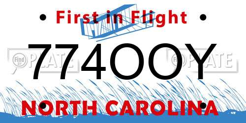 774OOY North Carolina License Plate