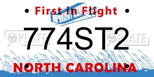 774ST2 North Carolina License Plate