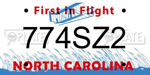 774SZ2 North Carolina License Plate