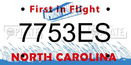 7753ES North Carolina License Plate