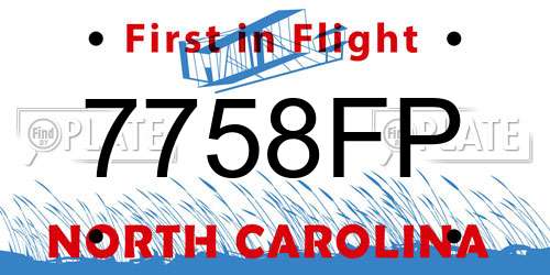 7758FP North Carolina License Plate