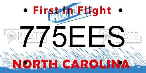 775EES North Carolina License Plate