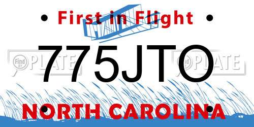 775JTO North Carolina License Plate