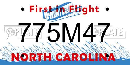 775M47 North Carolina License Plate