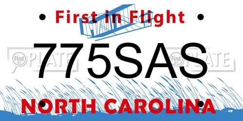 775SAS North Carolina License Plate