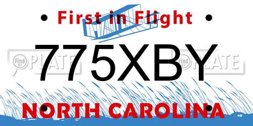 775XBY North Carolina License Plate